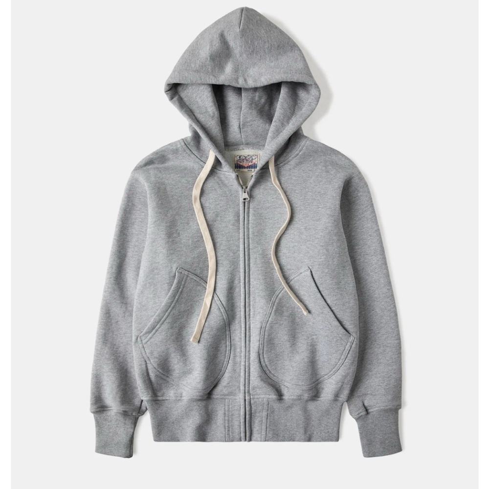 17.5 oz Terry Cloth Zip-Up Hoodie Vintage Gray Non Stock Mfg. 100% Cotton Sz 42